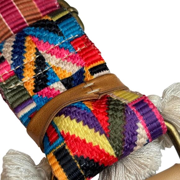 Carla Valencia Embroidered Bag Strap Multicolor Aztec Evil Eye Beaded Adjustable - Picture 10 of 16